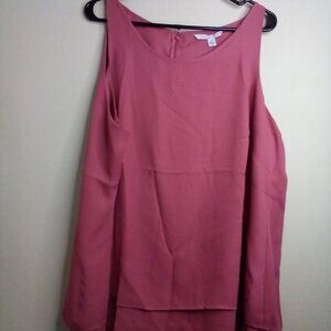 Lifestyle Attitude Blouse Women 3X Sleeveless Flowing Antique Rose Pink